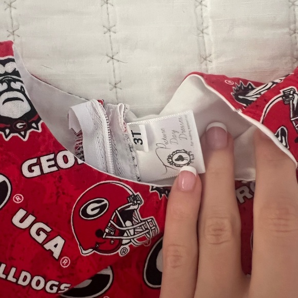 Kids Georgia Bulldogs Patchwork Dress - Red and Black - Picture 2 of 4